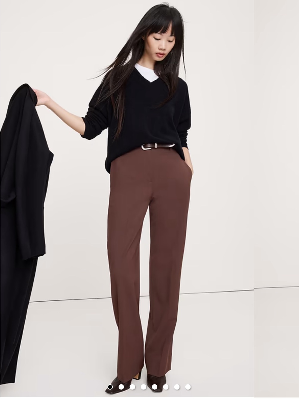 Banana Republic ultra high rise modern straight Italian lightweight wool pant
